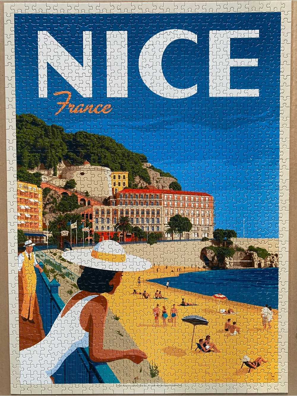 France Nice Travel Poster Puzzle 1000 Piece Complete Anderson Design Group